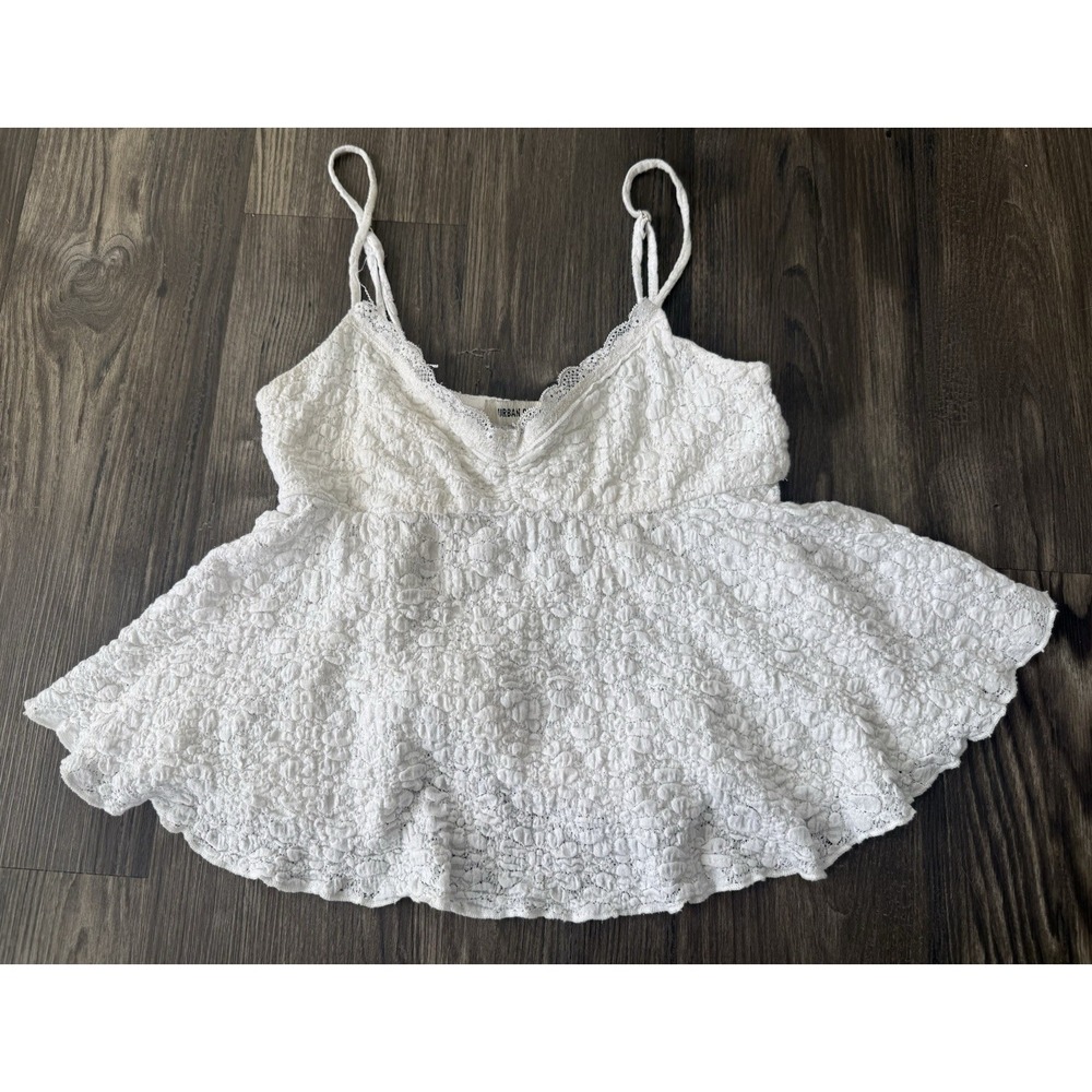 SOLD
 Lace Textured Babydoll Strappy Sleeveless Top Tank Flowy Y2K 90